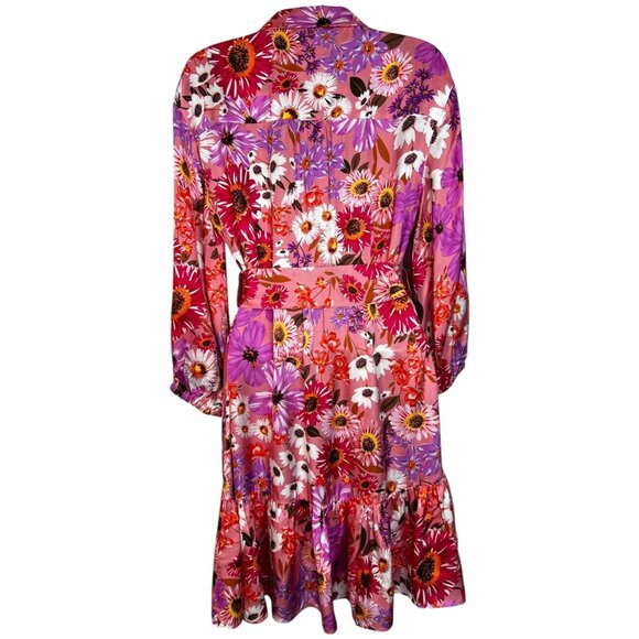 Rachel Parcell Belted Floral Long Sleeve Tiered Shirtdress Botanical Floral 4 - Picture 15 of 16